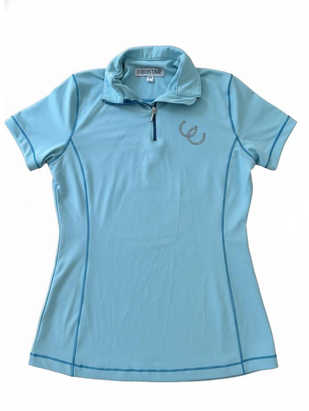 Equistar Girls Light Blue Riding Equestrian Top Horseback - Large